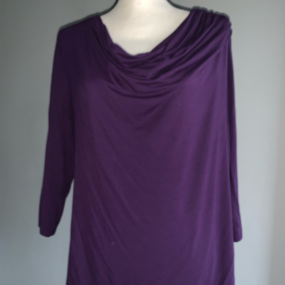 Casual long sleeve purple top